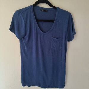 Prana Vneck Blue Short Sleeve T-shirt XS